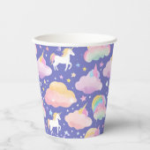Lila Niedliche Rainbow-Kindermädchen Pappbecher (Vorderseite)