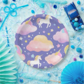 Lila Niedliche Rainbow-Kindermädchen Pappteller (Party)