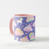 Lila Niedliche Rainbow-Kindermädchen Tasse (Vorderseite Links)