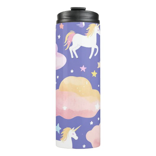 Lila Niedliche Rainbow-Kindermädchen Thermosbecher (Vorderseite)
