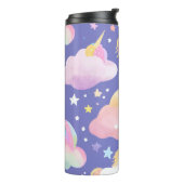 Lila Niedliche Rainbow-Kindermädchen Thermosbecher (Nach links gedreht)
