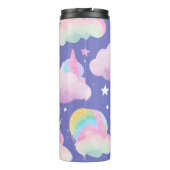 Lila Niedliche Rainbow-Kindermädchen Thermosbecher (Rückseite)