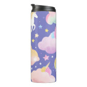 Lila Niedliche Rainbow-Kindermädchen Thermosbecher (Nach rechts gedreht)