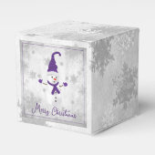 Lila Niedliche Snowman-Gefälligkeitsbox Geschenkschachtel (Vorderseite)