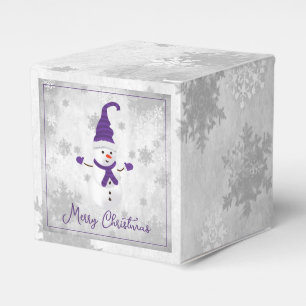Lila Niedliche Snowman-Gefälligkeitsbox Geschenkschachtel