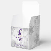 Lila Niedliche Snowman-Gefälligkeitsbox Geschenkschachtel (Geöffnet)