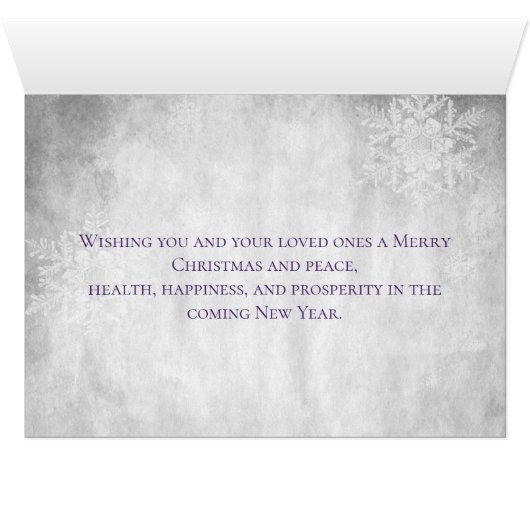 Lila Niedliche Snowman Holiday Grußkarte (Innenansicht Horizontal (Unten))