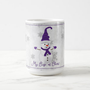 Lila Niedliche Snowman Holiday Tasse