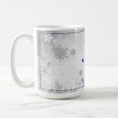 Lila Niedliche Snowman Holiday Tasse (Links)