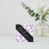 Lila Niedliche Spooky Ghost Pattern Danke U Hallow Quadratische Visitenkarte (Stehend Vorderseite)