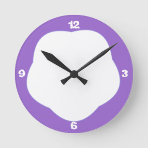 Lila niedlicher Designer Runde Wanduhr