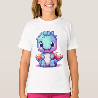 Lila Niedlicher Kawaii Dragon T-Shirt
