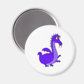 Lila Niedlicher Kuddeldrache Magnet (Vorderseite/Rückseite)