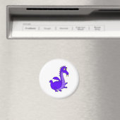 Lila Niedlicher Kuddeldrache Magnet (In Situ (Geschirrspüler))