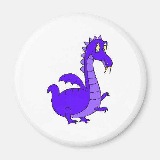 Lila Niedlicher Kuddeldrache Magnet (Vorne)