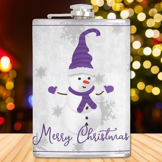 Lila Niedlicher Snowman Holiday Flask Flachmann