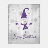 Lila Niedlicher Snowman Holiday Fleece Blanket (Vorderseite)