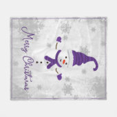 Lila Niedlicher Snowman Holiday Fleece Blanket (Vorderseite (Horizontal))