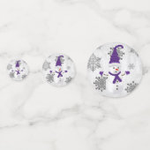Lila Niedlicher Snowman Table Confetti Konfetti (Rückseiten)