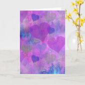 LILA niedliches abstraktes DER HERZ-ENTWURF Karte (Gelbe Blume)