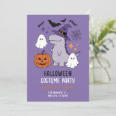 Lila Niedliches Halloween-Party Einladung (Stehend Vorderseite)