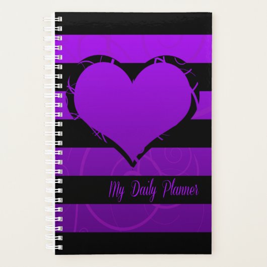 Lila Niedliches Herz täglich Planer (Vorderseite)
