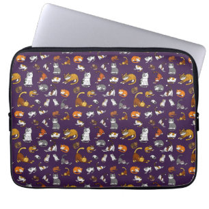 lila niedliches Katzendesign für Katzenliebhaber- Laptopschutzhülle