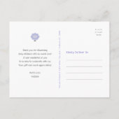 Lila Niedliches Lammfleisch, Babydusche Danke Postkarte (Rückseite)