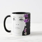 Lila, niedliches, trendiges Gothgirl Tasse (Links)