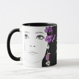 Lila, niedliches, trendiges Gothgirl Tasse