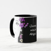 Lila, niedliches, trendiges Gothgirl Tasse (Vorderseite Links)