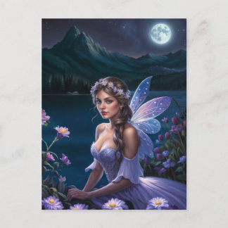 Lila Night Fairy Postkarte