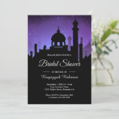 Lila Night Sky Arabian Nights Brautparty Einladung (Stehend Vorderseite)