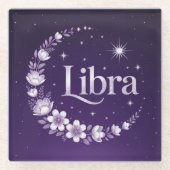 Lila Night Sky Libra Square Untersetzer (Vorderseite)