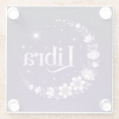 Lila Night Sky Libra Square Untersetzer (Rückseite)