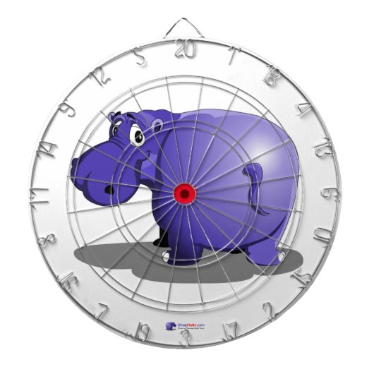 Lila Nilpferd Dartboard Dartscheibe (vorne)