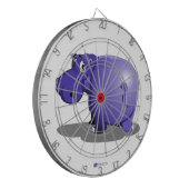 Lila Nilpferd Dartboard Dartscheibe (Vorderseite Links)