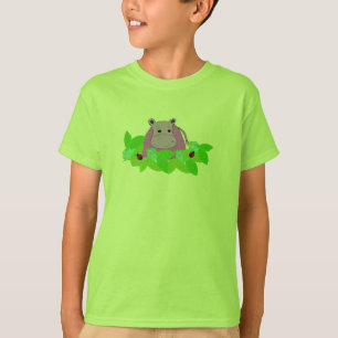 Lila Nilpferd mit Marienkäfern T-Shirt