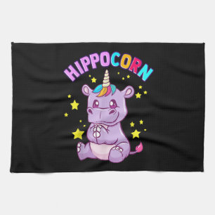 Lila NilpferdCorn Hippo Corn Hippopotamus Liebhabe Geschirrtuch
