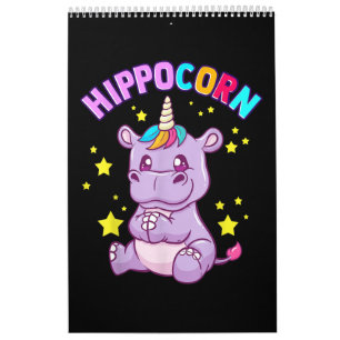 Lila NilpferdCorn Hippo Corn Hippopotamus Liebhabe Kalender
