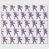 Lila Ninja-Design Geschenkpapier (Flach)