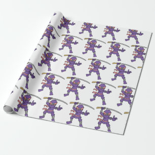 Lila Ninja-Design Geschenkpapier
