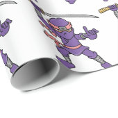 Lila Ninja-Design Geschenkpapier (Rolleneckpunkt)