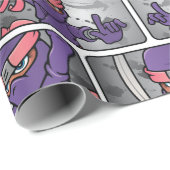 Lila Ninja Geschenkpapier (Rolleneckpunkt)