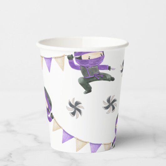 Lila Ninja Party Cups Pappbecher (Links)