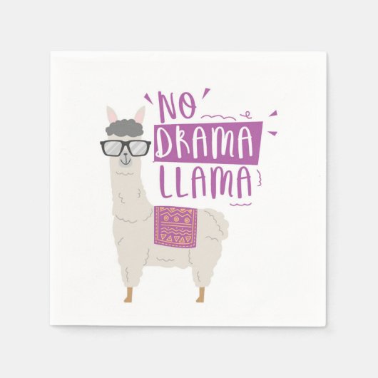 Lila No Drama Llama Serviette (Vorderseite)