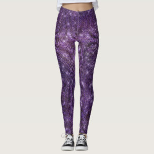 Lila Noir Pflaume gefrorenes funkelnd Leggings