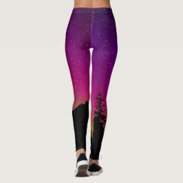 Lila Nordlichter für Frauen Leggings