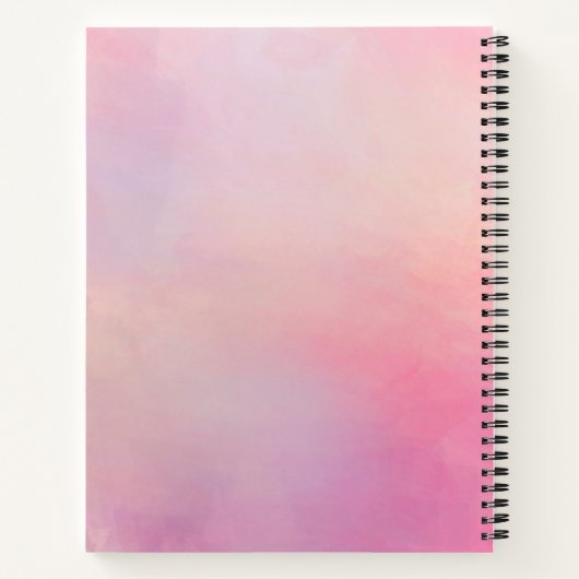 Lila Notebook mit benutzerdefinierter Blume Notizblock (Rückseite)