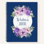 Lila Notebook mit benutzerdefinierter Blume Notizblock (Vorderseite)